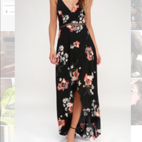 Lulus Floral Maxi Dress, Medium - Picture 4 of 4